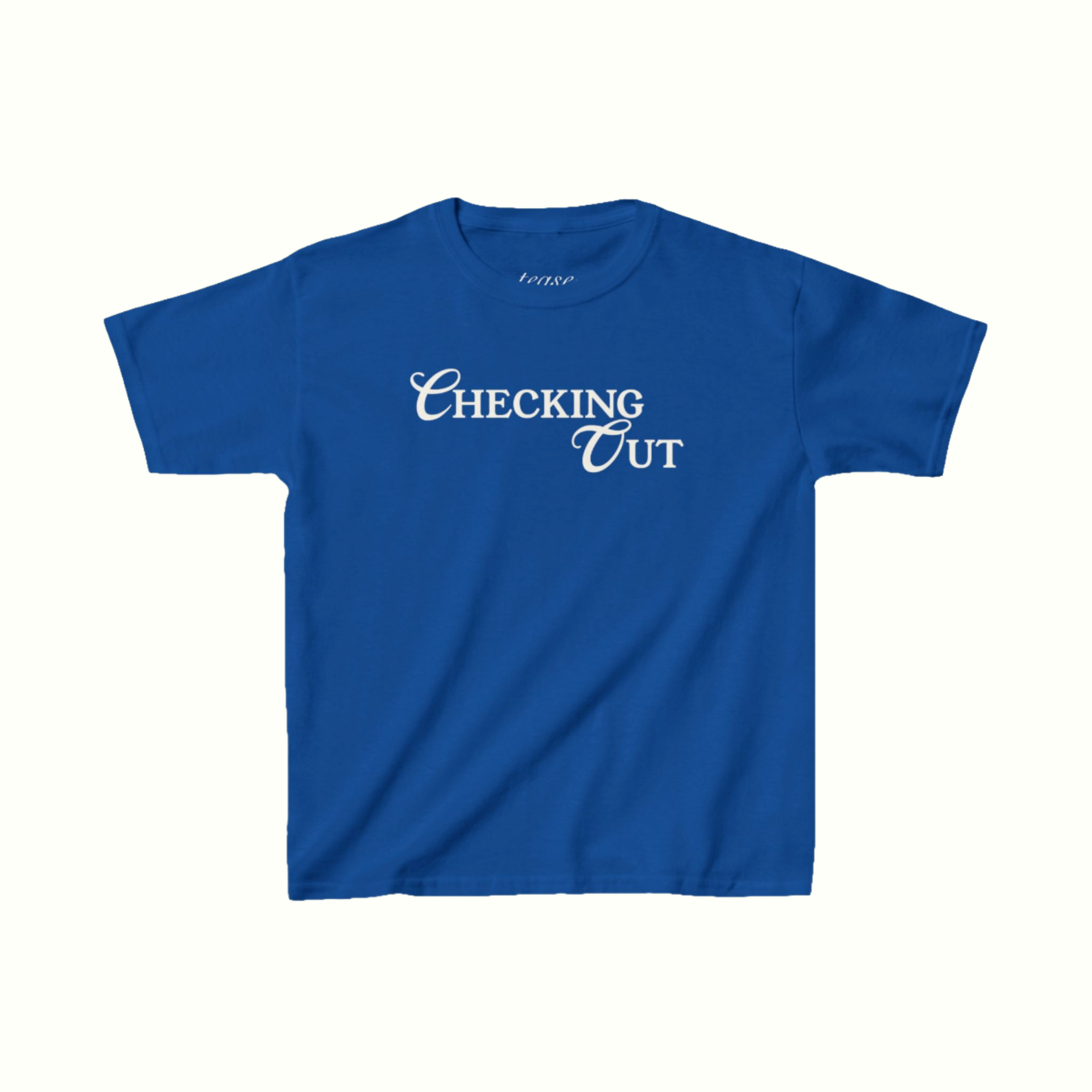 checking out slogan tee