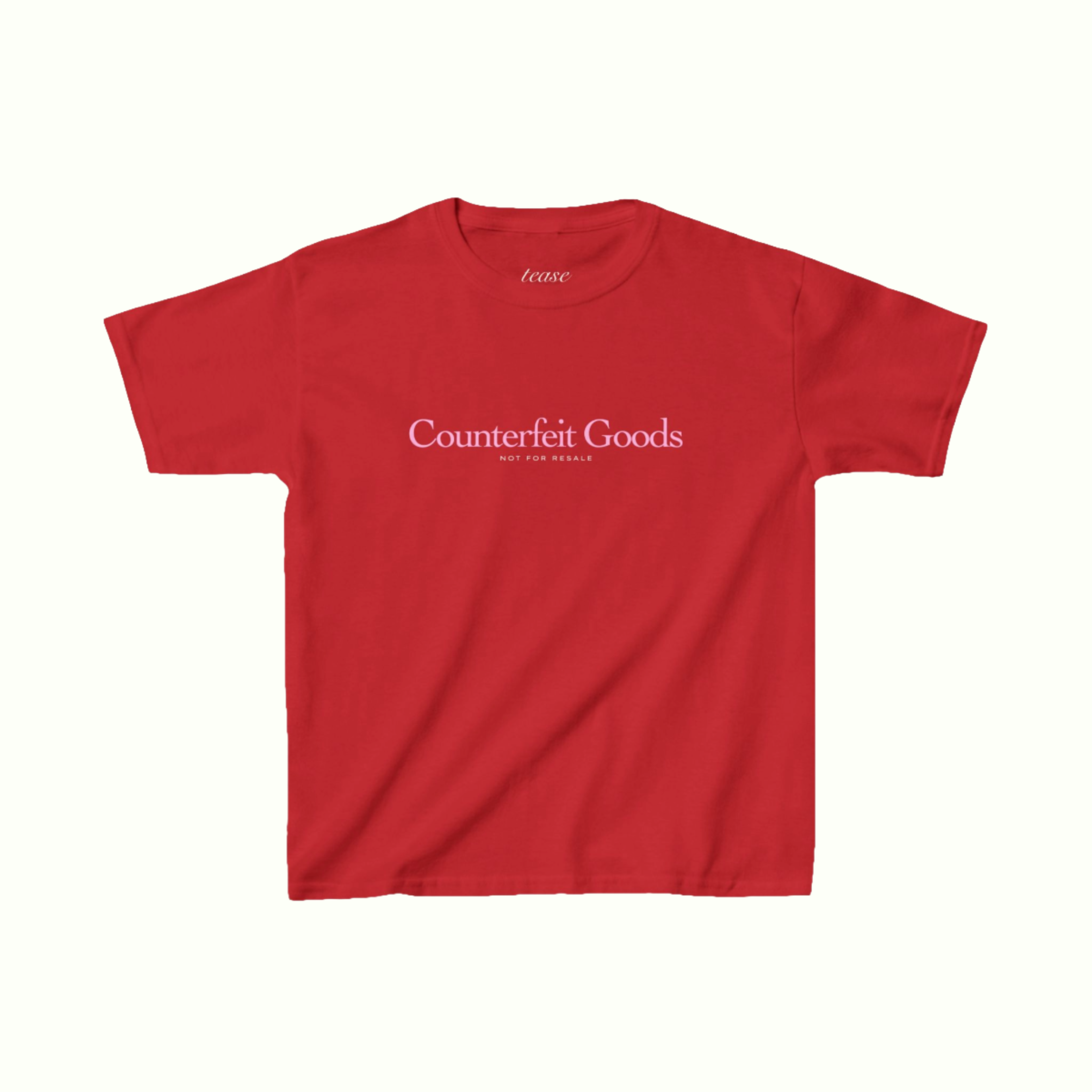 counterfeit goods slogan tee